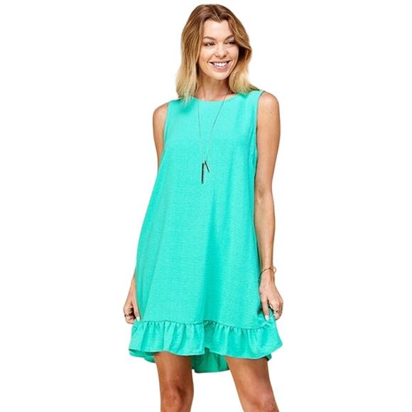 White Semi Sheer Casual Sleeveless Knee-Length Ruffle Mini Shift Dress Small NWT - Picture 13 of 13